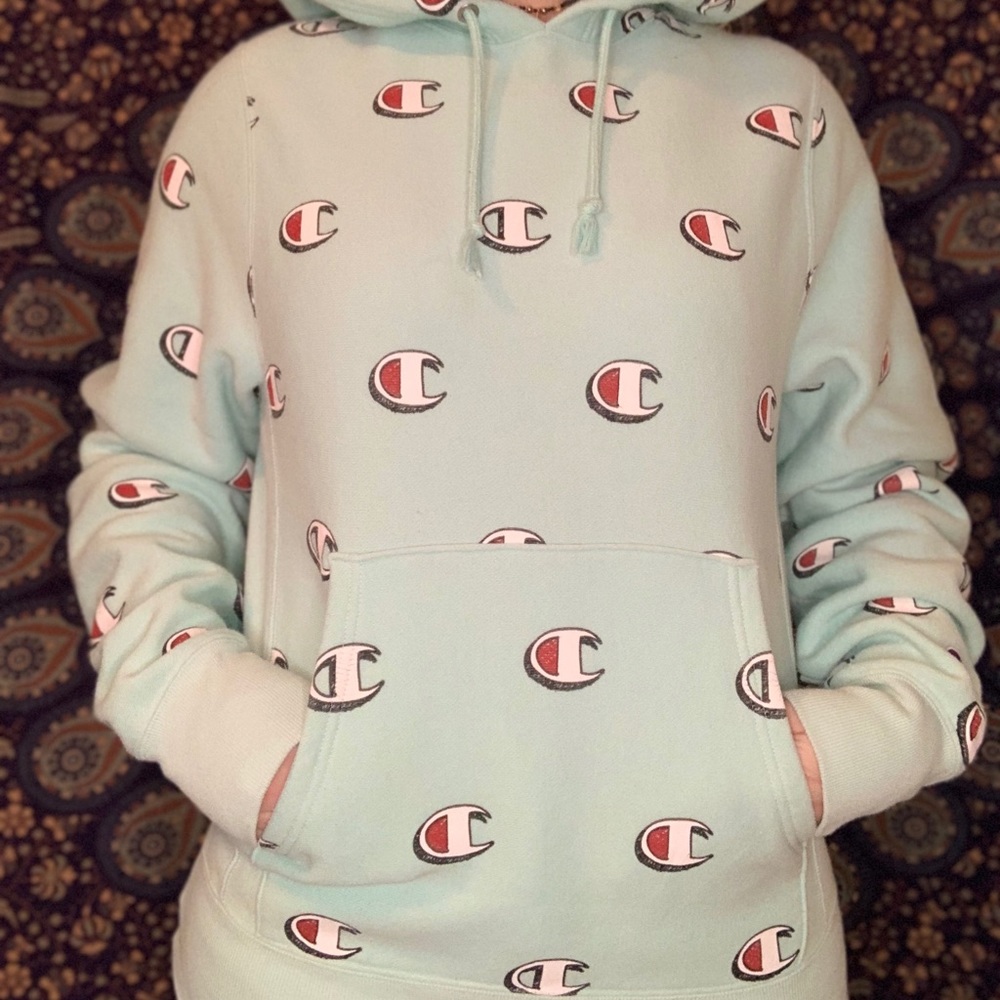 Champion Reverse Weave All Over Print Hoodie - image 1